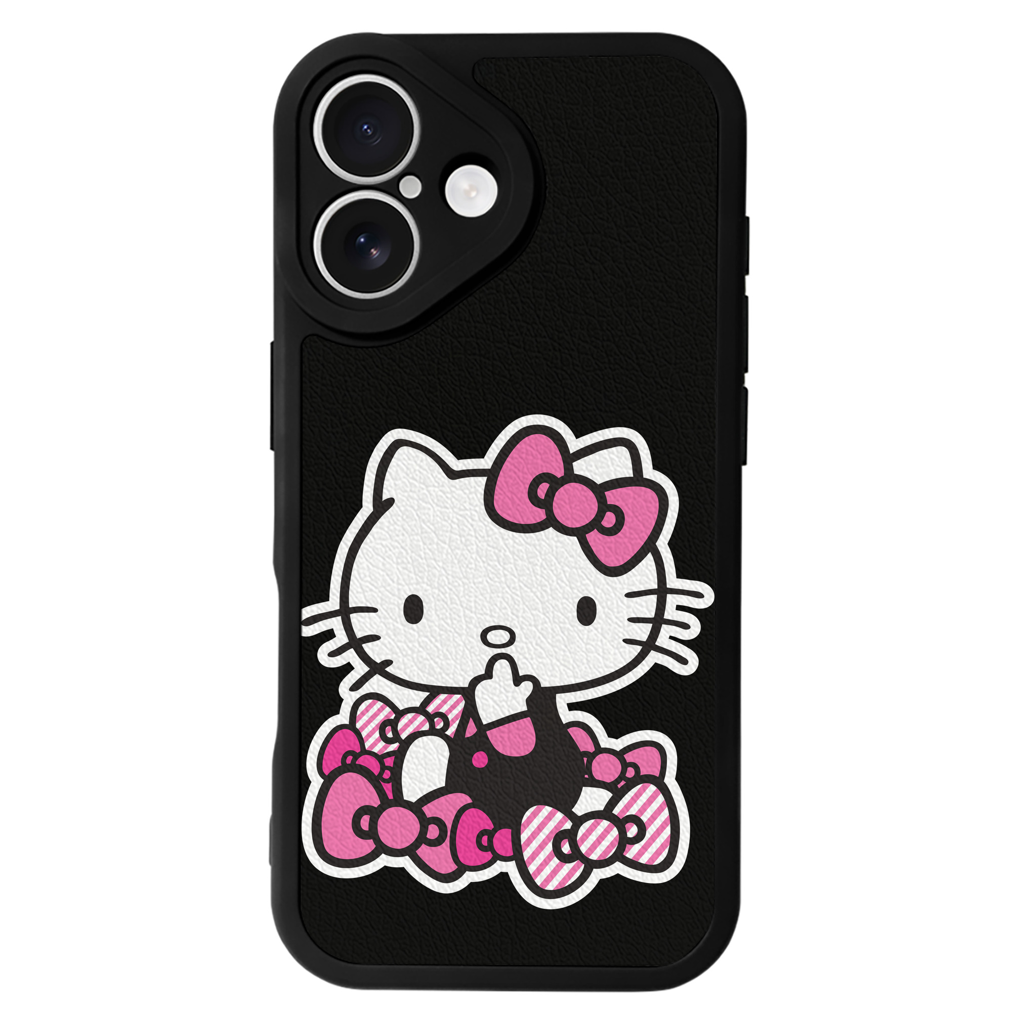（画像用） Hello Kitty ハローキティ 【iPhone 16シリーズ対応】シリコンスマホケース（レザー調） 材質：シリコン
